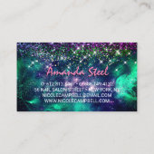 Carte De Visite Mignonne parties scintillant vert violet foncé (Dos)