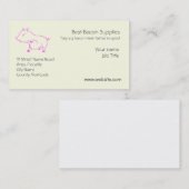 Carte De Visite Mignonne petite Piggy en rose (Devant / Derrière)
