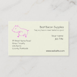 Carte De Visite Mignonne petite Piggy en rose