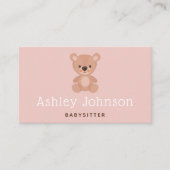Carte De Visite Mignonne Teddy Bear Babysitter Nanny Adorable Douc (Devant)