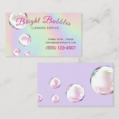 Carte De Visite Mignonnes bulles holographiques Service de nettoya (Devant / Derrière)
