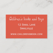 Carte De Visite Mignons escargots enfants jouets en ligne et livre (Dos)