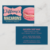 Carte De Visite Mignons Macarons Français Roses | Macarons Faits M (Devant / Derrière)