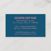 Carte De Visite Mignons Macarons Français Roses | Macarons Faits M (Dos)