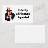 Carte De Visite Milice bien réglementée (Devant / Derrière)