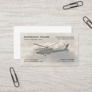 Carte de visite militaire d'hélicoptère