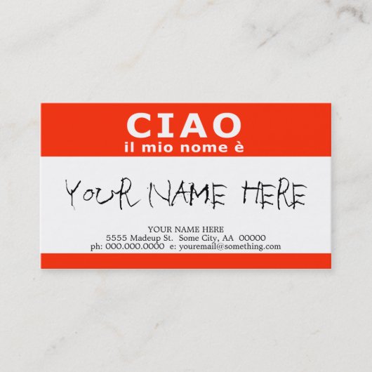 Carte De Visite Millions de nome e de CIAO IL (Devant)