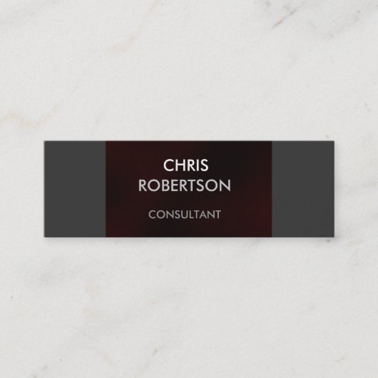 Carte de visite mince gris clair foncé rouge foncé (Devant)