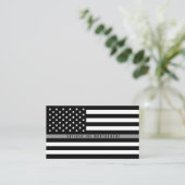 Carte De Visite Mince Gris Line American Flag Professional (Debout devant)