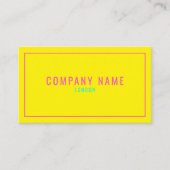 Carte De Visite Mince néon rose et jaune (Devant)