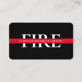 Carte De Visite Mince Red Line Pompier moderne Service d'incendie (Devant)