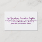 Carte De Visite MIndfulness (Dos)