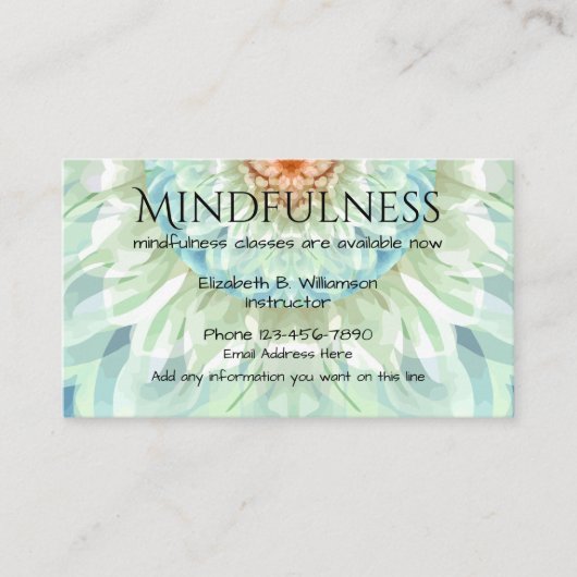 Carte De Visite Mindfulness Belle Conception (Devant)