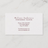 Carte De Visite Mindfulness formant Bouddha curatif mauve mou (Dos)