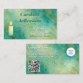 Carte De Visite Mindfulness Wellness Consultant Zen Lotus Turquois (Devant / Derrière)