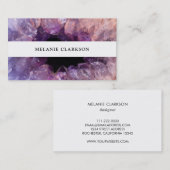 Carte De Visite Minerai pourpre moderne de geode de pierre gemme (Devant / Derrière)