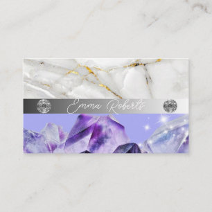 Carte De Visite Minéral Améthyste Crystal Quartz Texture Entrepris