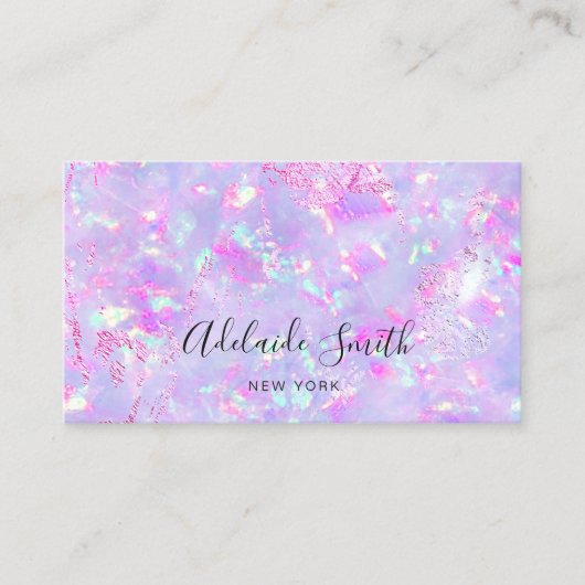 carte de visite minéral opale violet (Devant)