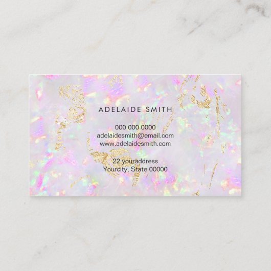 carte de visite minéral pastel opal (Dos)