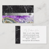 Carte De Visite Minéral Purple Améthyste Crystal Quartz Texture Bu (Devant / Derrière)