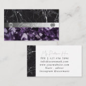 Carte De Visite Minéral Purple Améthyste Crystal Quartz Texture Bu (Devant / Derrière)