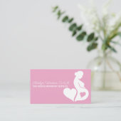 Carte De Visite Mineure belle grossesse Silhouette Coeur rose (Debout devant)