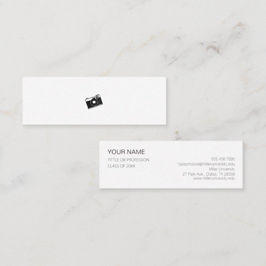 CARTE DE VISITE MINI ミニマムでシンプルな名刺 ビジネスカード カメラ (Devant / Derrière)
