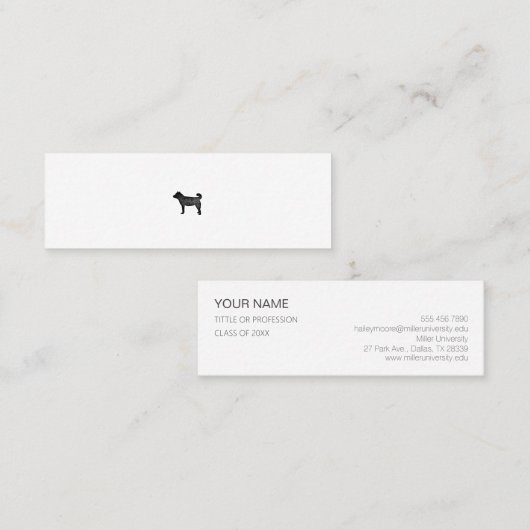 CARTE DE VISITE MINI ミニマムでシンプルな名刺　ビジネスカード 犬 (Devant / Derrière)