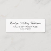 Carte De Visite Mini 2026 Classic Script Graduate Name Contact Card (Devant)