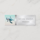 Carte De Visite Mini 3D Turtle QR Code Beach Style (Devant)