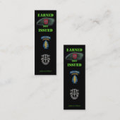 Carte De Visite Mini 7ème bookmarker de groupe de bérets verts de (Devant / Derrière)