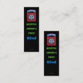 Carte De Visite Mini 82e division aéroportée - signet des anciens comba (Devant / Derrière)