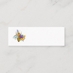 Carte De Visite Mini Abeille à fleurs avec plantes sauvages