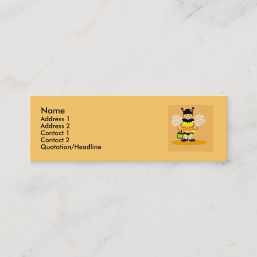 Carte De Visite Mini Abeille de miel heureuse (Devant)