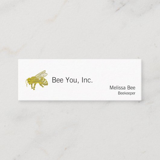 Carte De Visite Mini Abeille d'impression typographique (Devant)
