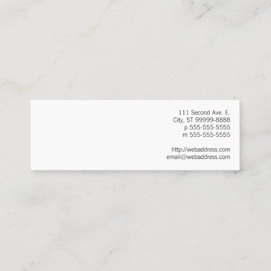 Carte De Visite Mini Abeille d'impression typographique (Dos)