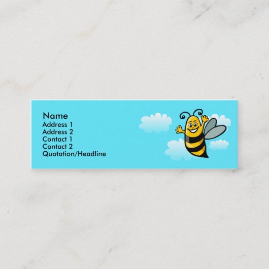 Carte De Visite Mini Abeille heureuse (Devant)