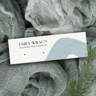 CARTE DE VISITE MINI ABSTRAIT CÉRAMIQUE BLEU GRIS ÉTUDIANT AFFICHAGE