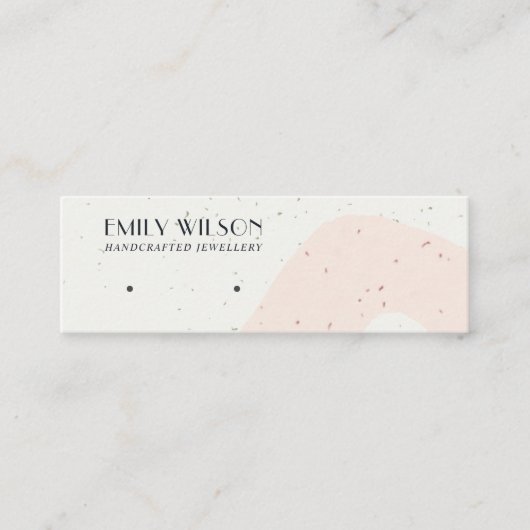 CARTE DE VISITE MINI ABSTRAIT CÉRAMIQUE BLUSH PEACH STUD EARRING AFFICH (Devant)
