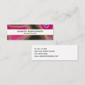 Carte De Visite Mini Abstrait rose et noir avec perruques d'or (Devant / Derrière)