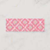 Carte De Visite Mini Abstrait rose Ikat Chevron Motif diamant (Dos)
