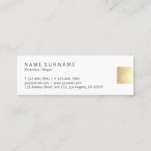 Carte De Visite Mini Accent beige en pastel moderne élégant d'or de (Dos)