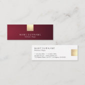Carte De Visite Mini Accent violet d'or de gradient de vin moderne (Devant / Derrière)