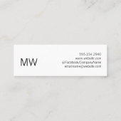 Carte De Visite Mini Accentuation de la barre d'argent de l'entreprise (Dos)