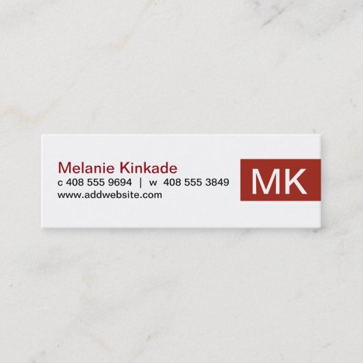 Carte De Visite Mini Accentuation (rouge) (Devant)