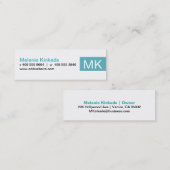 Carte De Visite Mini Accentuation (Turquoise) (Devant / Derrière)