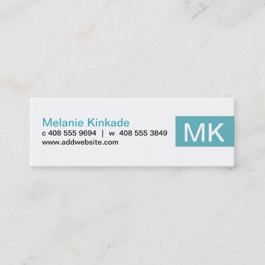 Carte De Visite Mini Accentuation (Turquoise) (Devant)