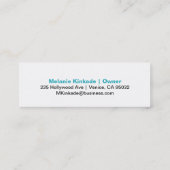 Carte De Visite Mini Accentuation (Turquoise) (Dos)