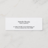 Carte De Visite Mini Acier brossé Métal et lin look pointu (Dos)