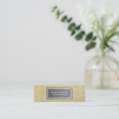 Carte De Visite Mini Acier brossé Métal et lin look pointu (Debout devant)